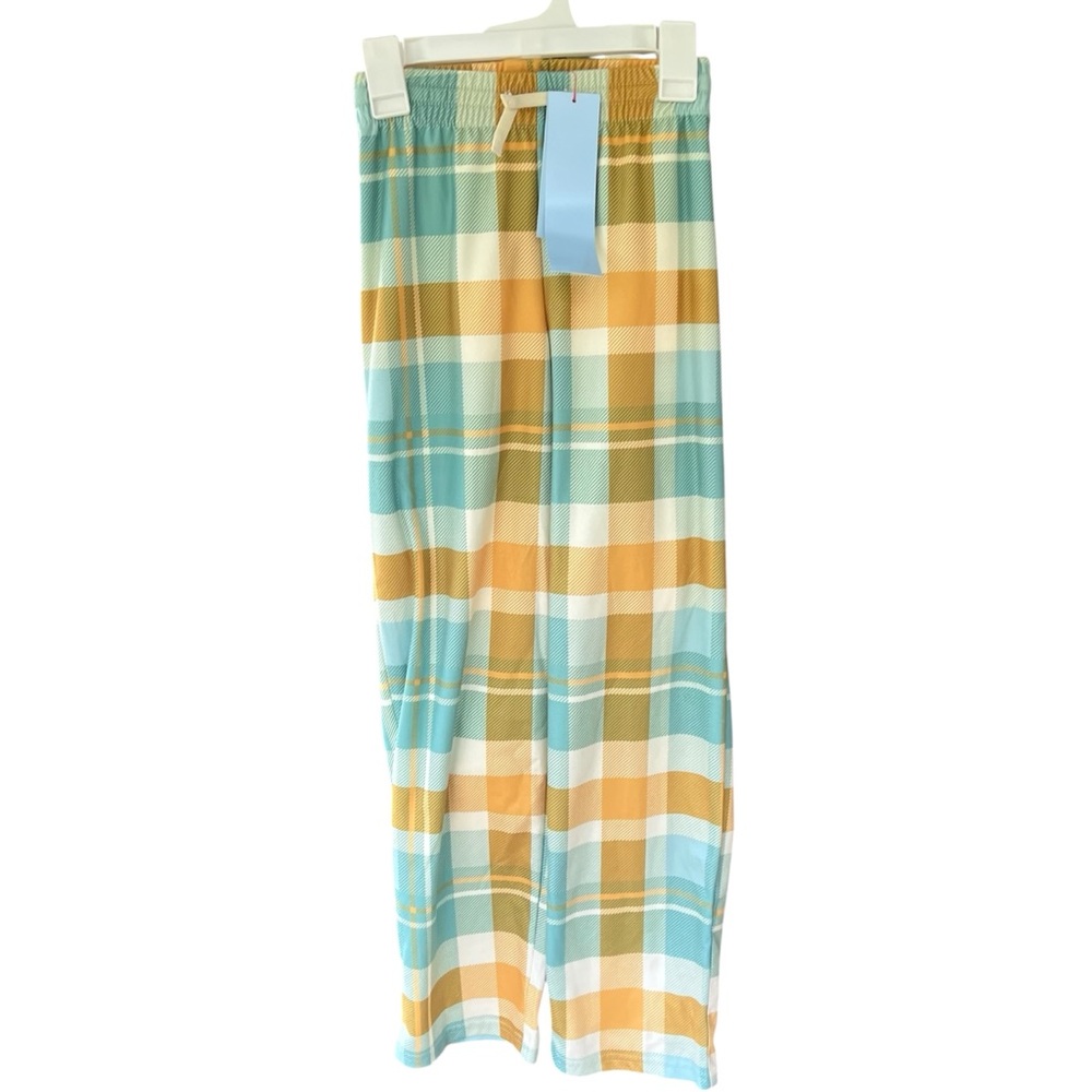 NWT Cat & Jack Yellow Green Plaid Boys Pajama Pants Sleepwear Large 10/12